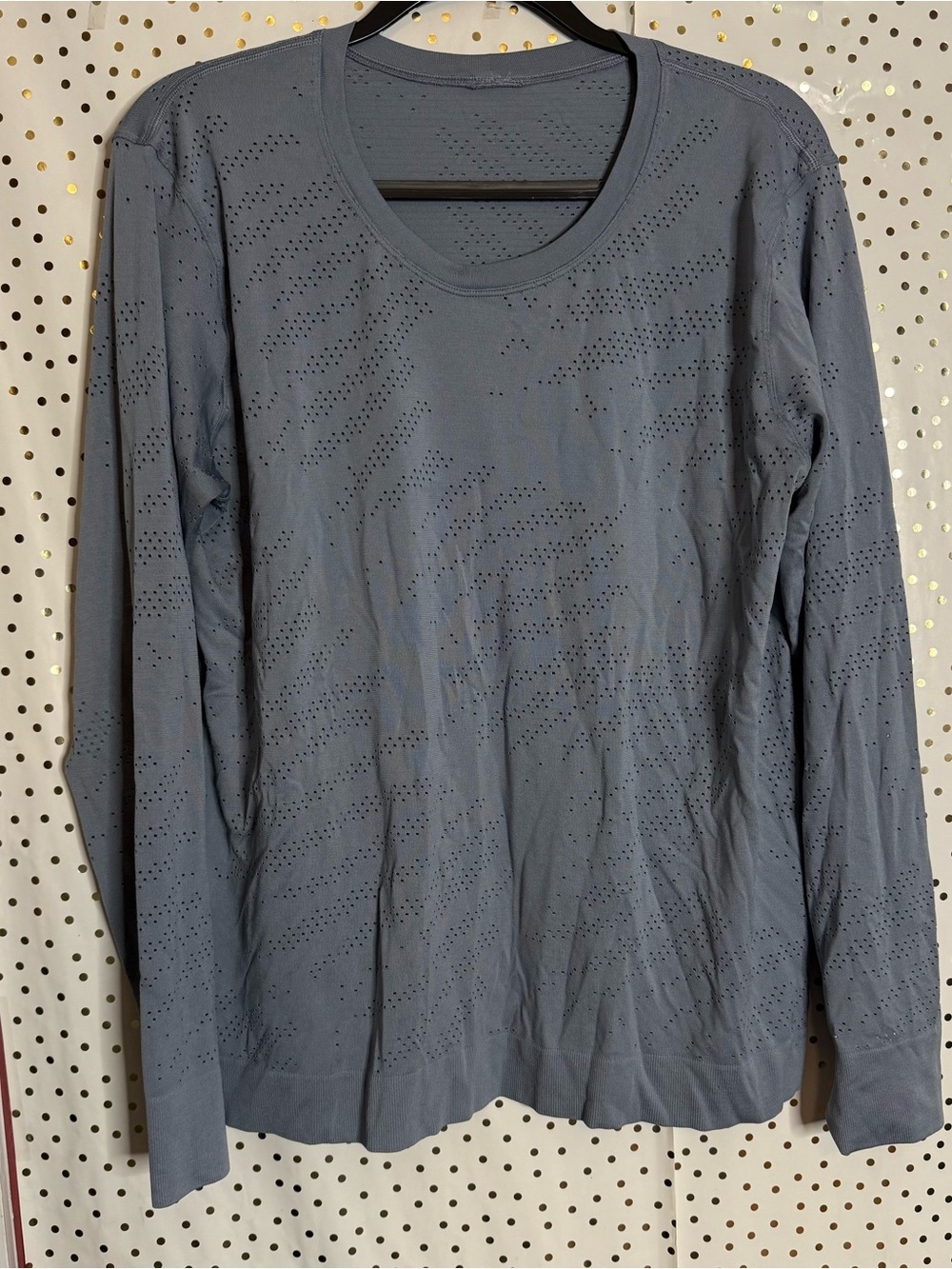 Lululemon Long-Sleeve Perforated Knit Top - Slate Blue